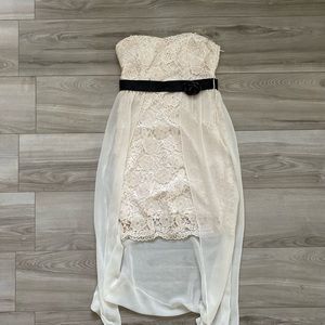 Strapless City Triangles White Prom Dress
